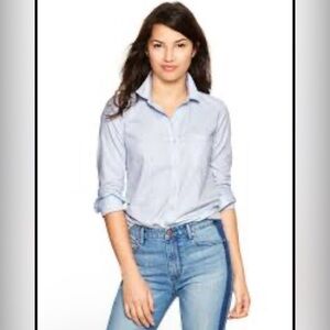Fitted boyfriend mini-stripe shirt medium
